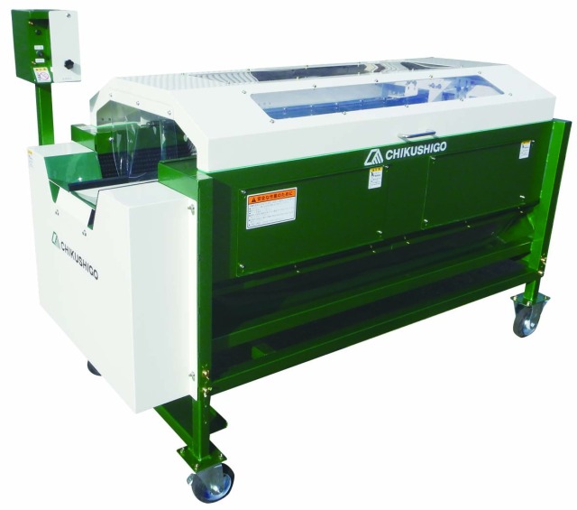 新形状ブラシで洗浄 ９種記憶の重量選別機も　ちくし号 農機製作所